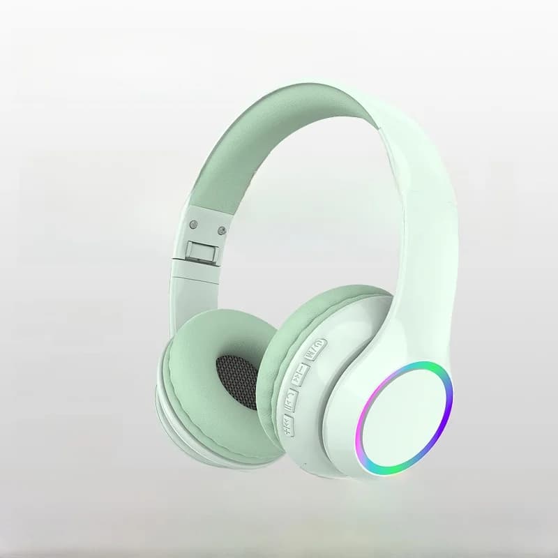 Бездротові накладні Bluetooth-навушники зі світлодіодним підсвічуванням та мікрофоном