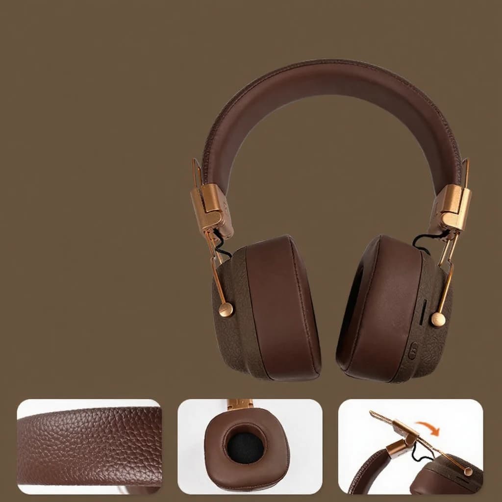 Ретро накладні Bluetooth-навушники з режимами EQ та складною конструкцією