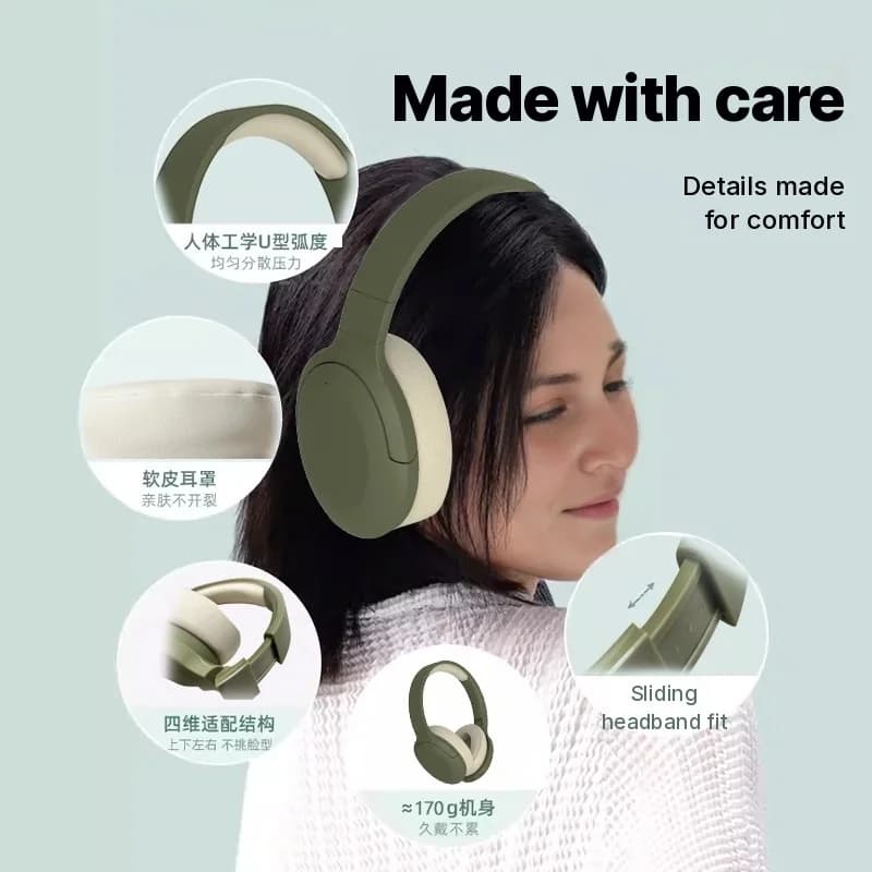 Бездротові накладні Bluetooth-навушники з FM-радіо та тривалим часом роботи