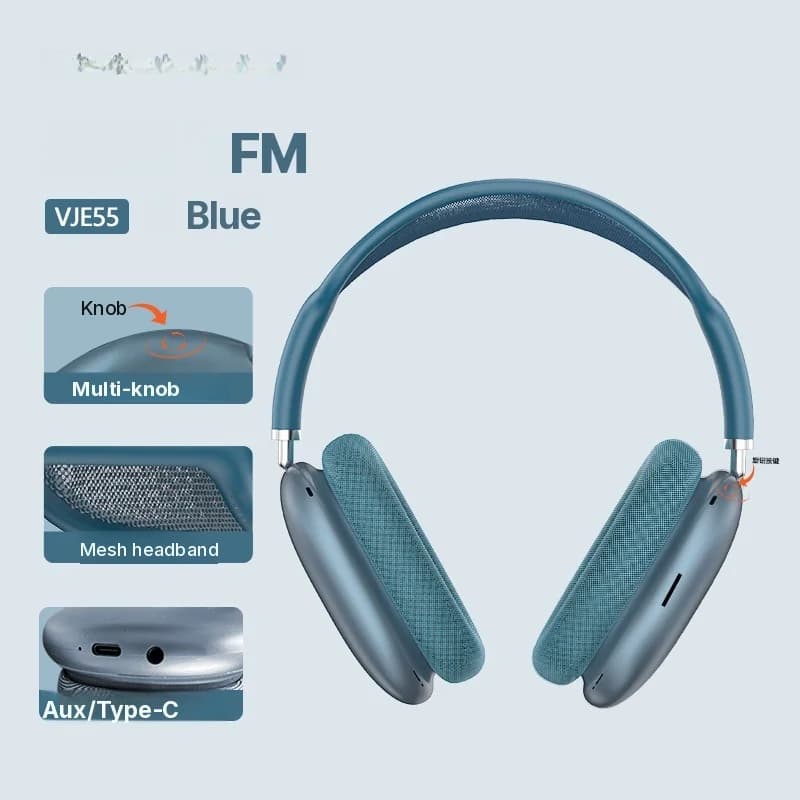 Накладні Bluetooth 5.4 навушники з поворотним регулятором та FM-радіо