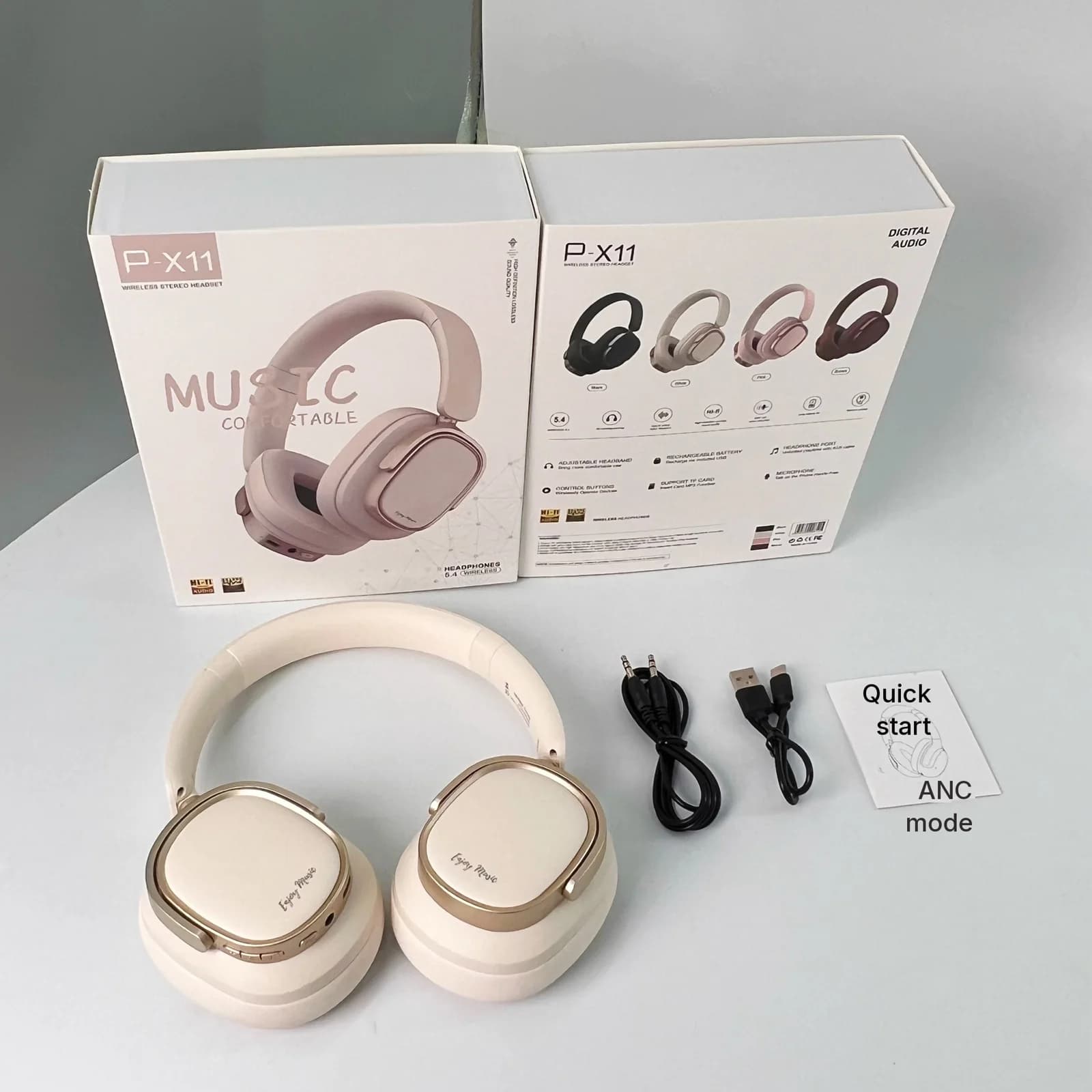 Ретро-навушники Bluetooth накладні з активним шумозаглушенням