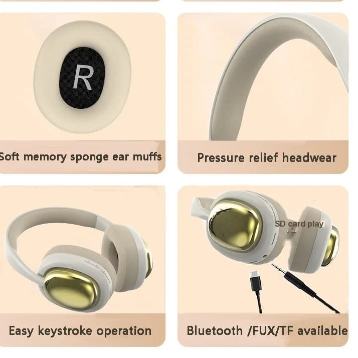 Бездротові накладні навушники з Bluetooth 5.3 та довгим часом роботи