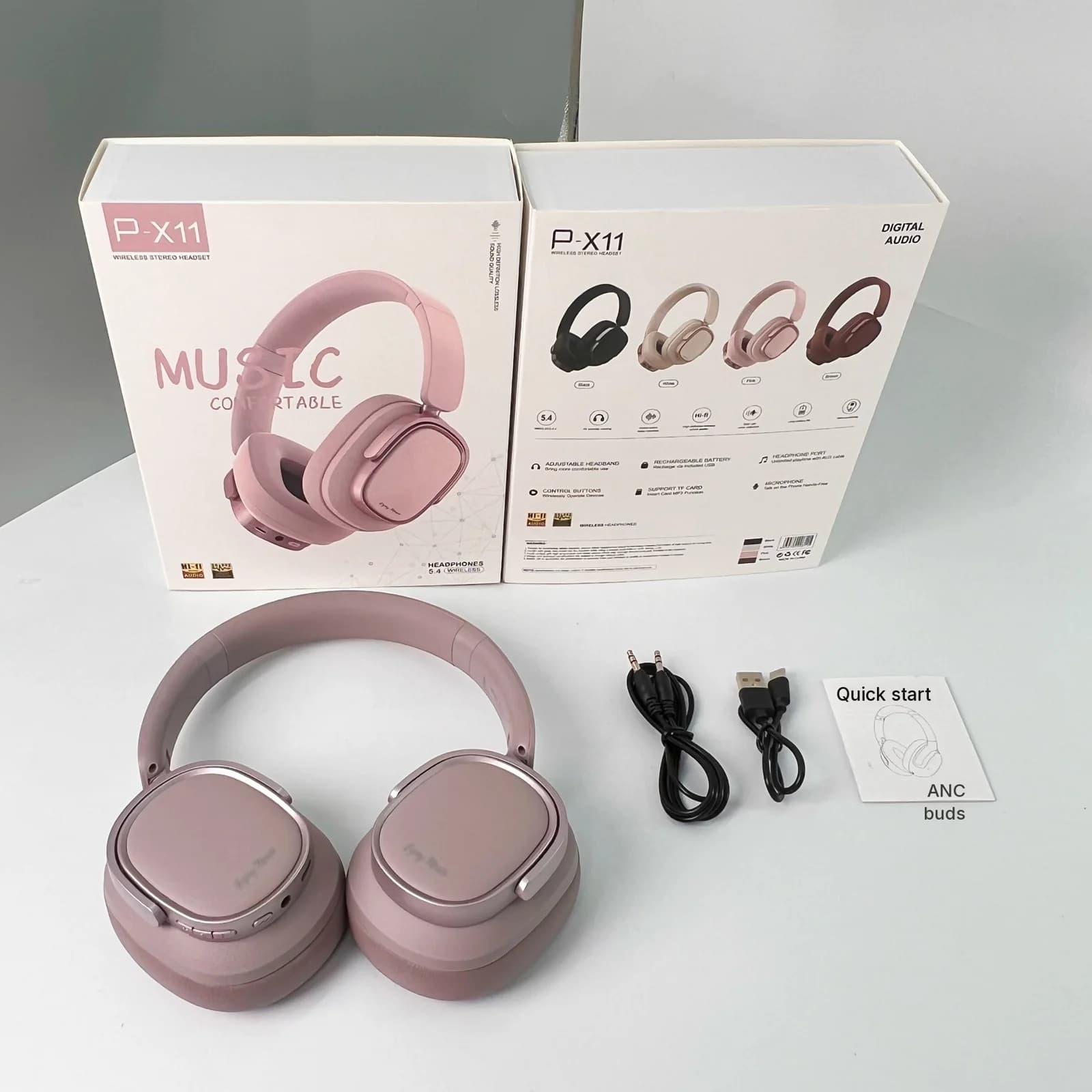 Ретро-навушники Bluetooth накладні з активним шумозаглушенням
