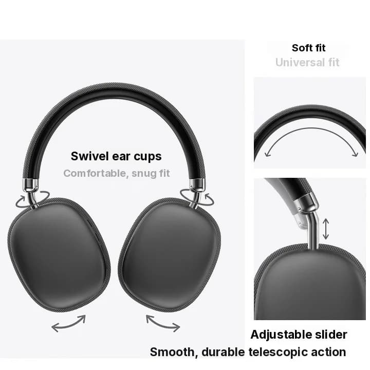 Бездротові Bluetooth-навушники накладного типу з глибоким басом та зарядкою Type-C