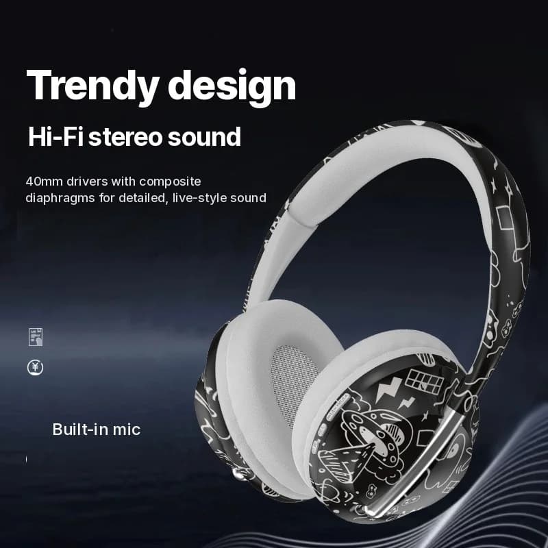 Накладні Bluetooth-навушники зі слотом для TF-карти та бездротовим підключенням