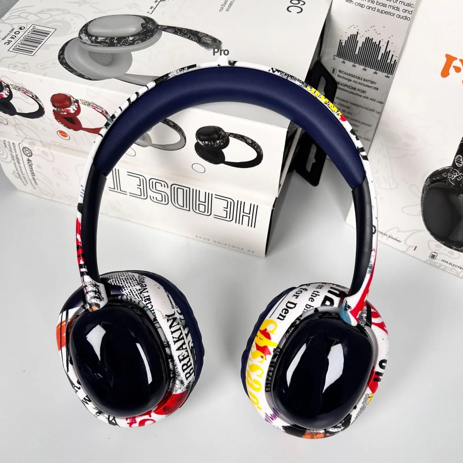 Накладні Bluetooth-навушники з глибоким басом та бездротовим підключенням