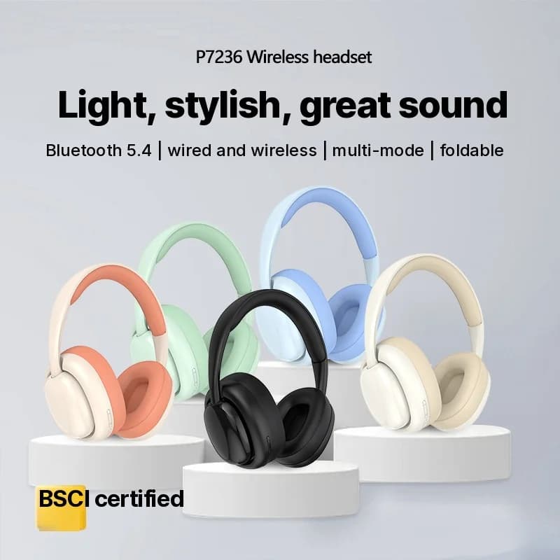 Бездротові накладні Bluetooth-навушники з FM-радіо та слотом для TF-карти