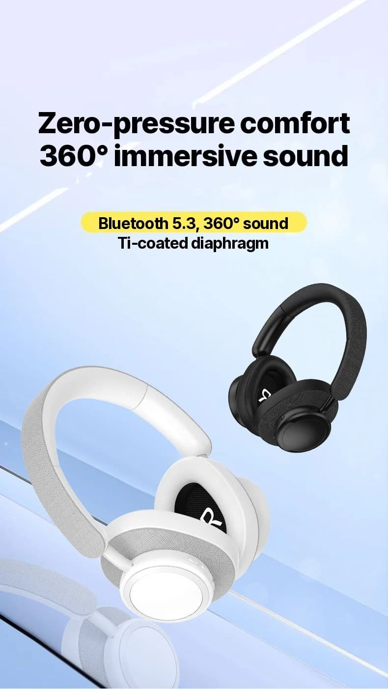Бездротові накладні Bluetooth-навушники з тканинним оздобленням