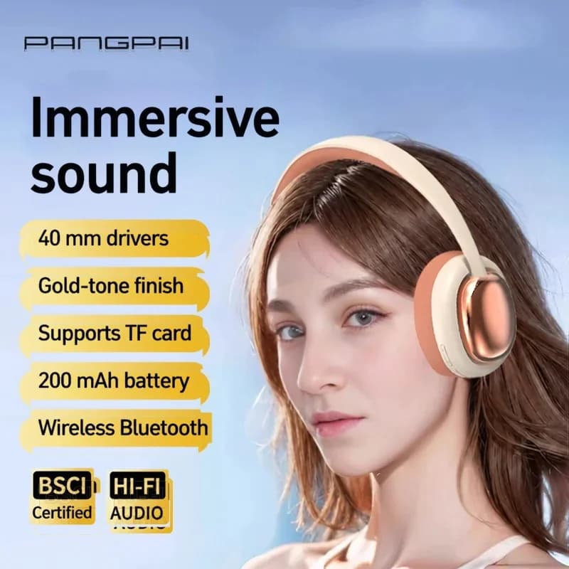 Бездротові Bluetooth-навушники накладні з мікрофоном та драйверами 40 мм