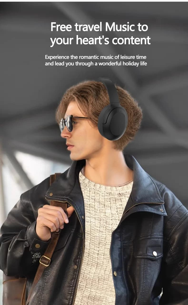 Бездротові накладні Bluetooth-навушники 5.4 з активним шумозаглушенням
