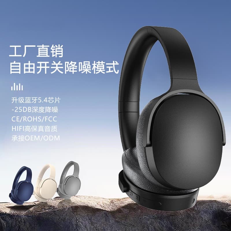 Бездротові Bluetooth-навушники з активним шумозаглушенням, накладні, тривала робота